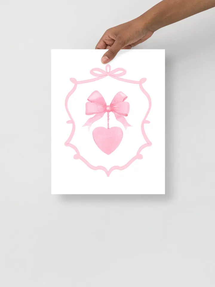 Pink Bow Painting Watercolor Art Print, Soft Girl Decor, Newborn Girl, Coquette Pink Bow, Nursery Room, Girly Apartment Art, Baby Gift