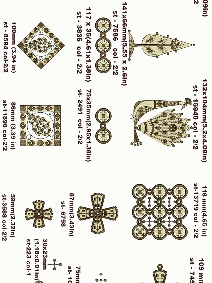 "Eden" is a universal set for machine embroidery.