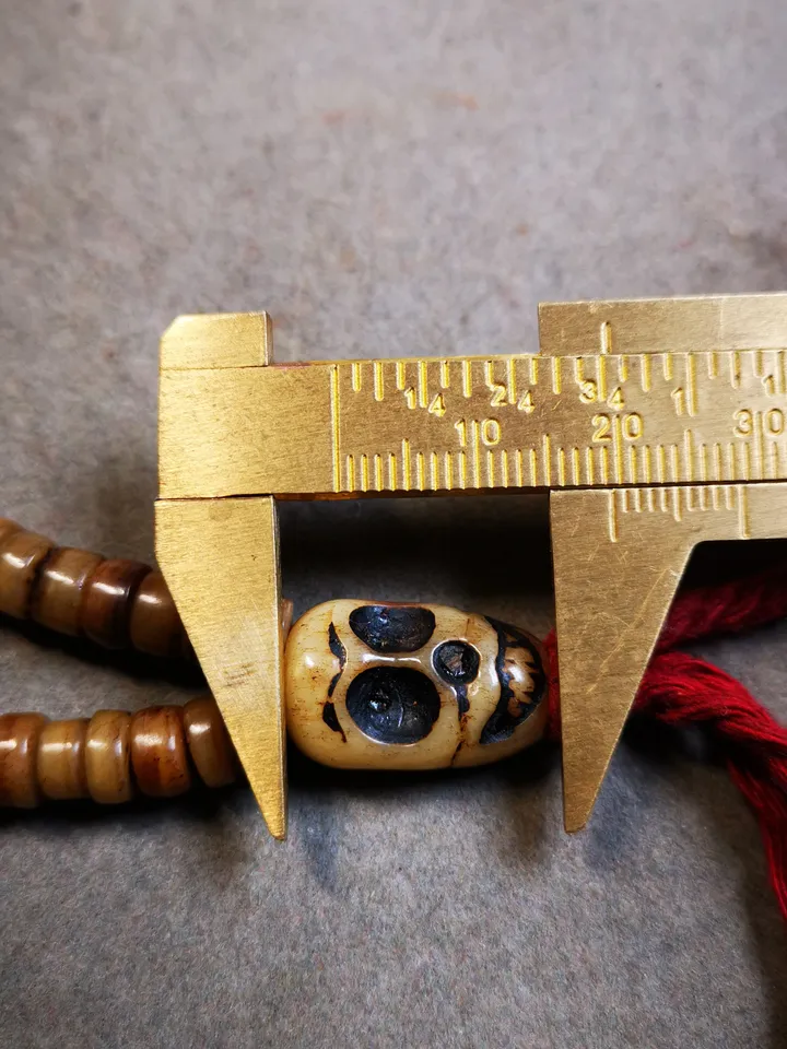 Gandhanra Original 6mm Tibetan Yak Bone Mala Beads Necklace, Hand-carved Tibetan Prayer Beads