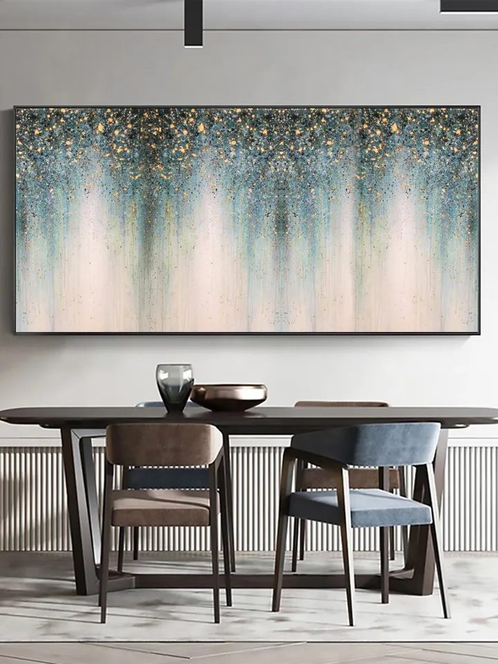 Original Gold Foil Oil Painting on Canvas Large Wall Art Abstract Golden Acrylic Painting Custom Painting Living room Wall Decor Home Decor