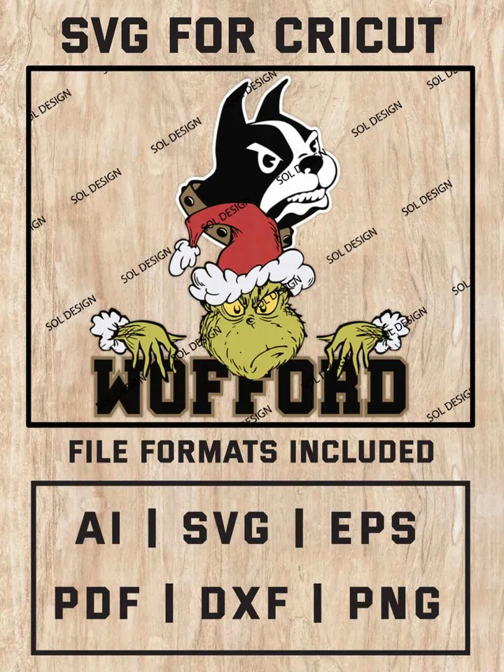Grinch Wofford Terriers SVG, NCAA SVG Design, NCAA Wofford Terriers SVG, NCAA Terriers Cricut, Christmas Svg, Grinch svg, Digital Download