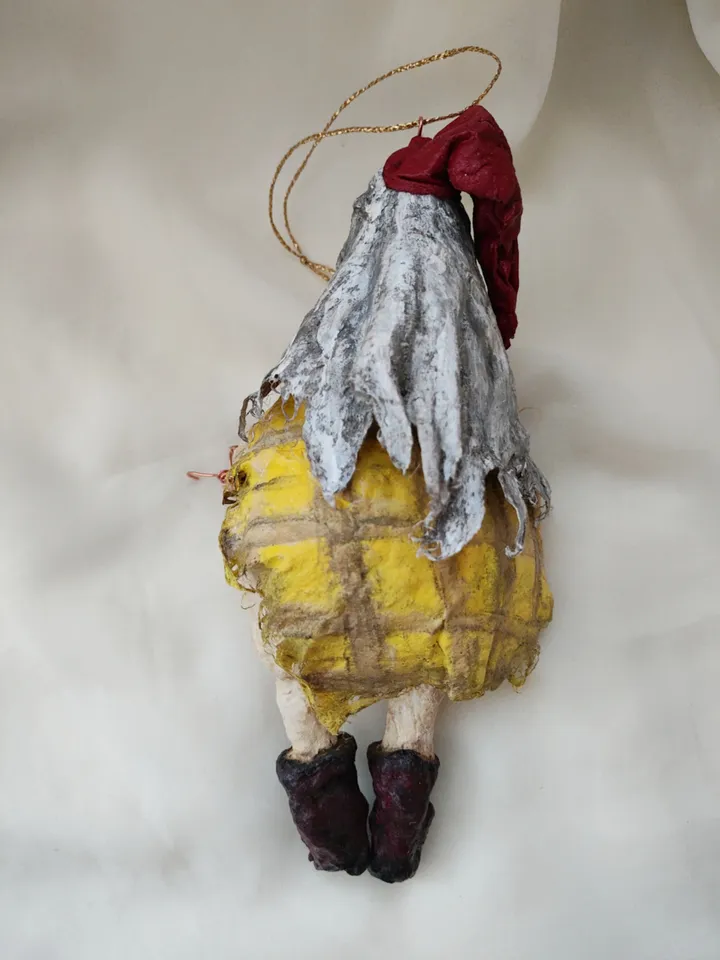 Set of vintage style Christmas ornaments.Gnomes