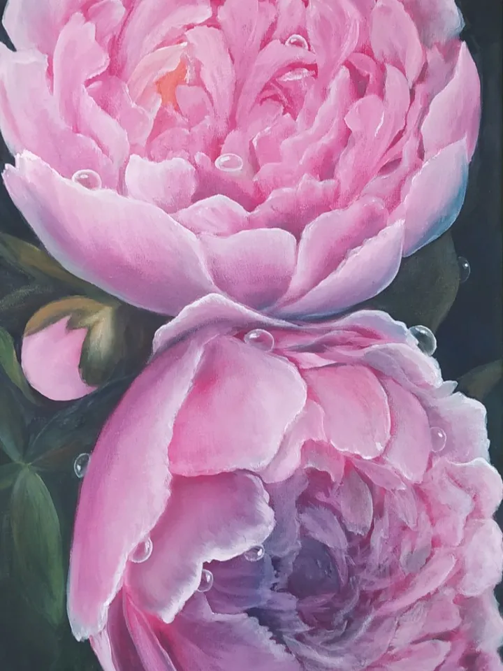 Digital painting "Peonies", instant download, for interior decoration, wallpaper