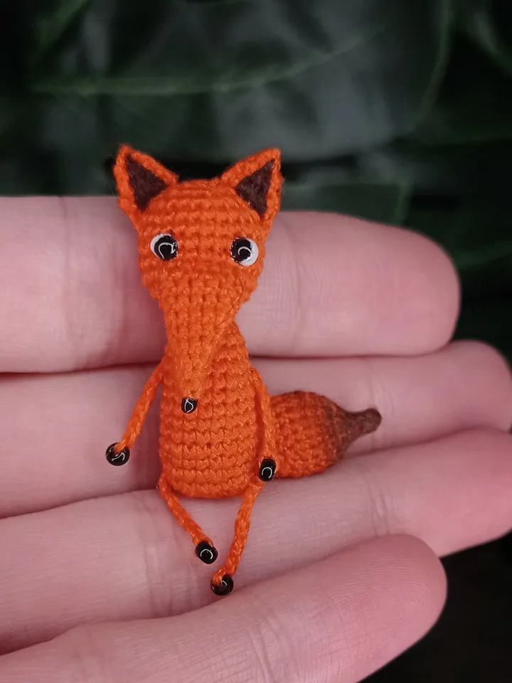 PDF crochet pattern little fox. Crochet miniature pattern. Little fox toy pattern. DIY cute toy. Pattern amigurumi