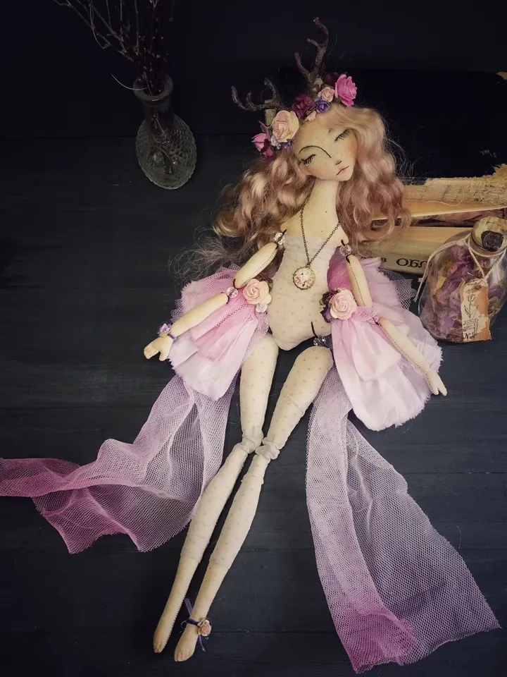 Forest Nymph. Textile doll. Art doll