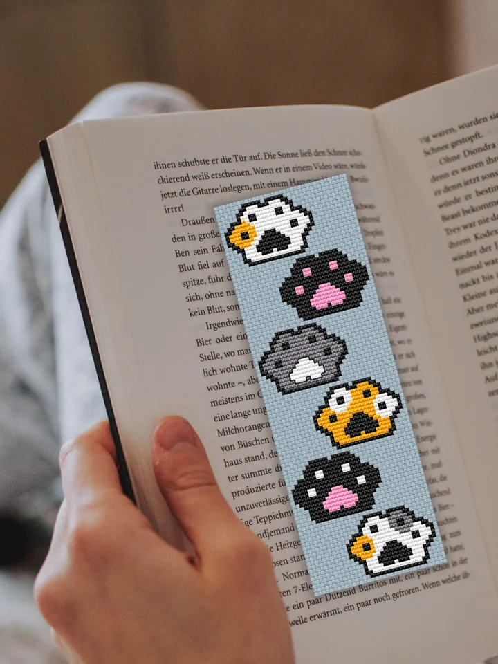 Cross stitch bookmark pattern Cat Paws, Cute Cats