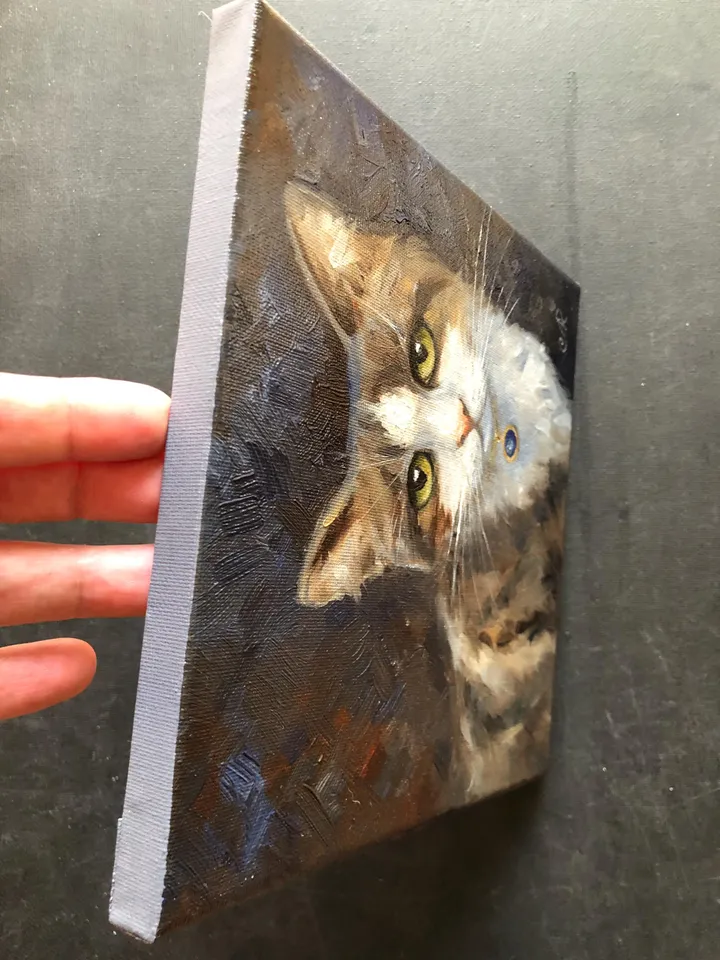 Cats Oil Painting Original Cat Portrait Animal Wall Art Pet Portrait