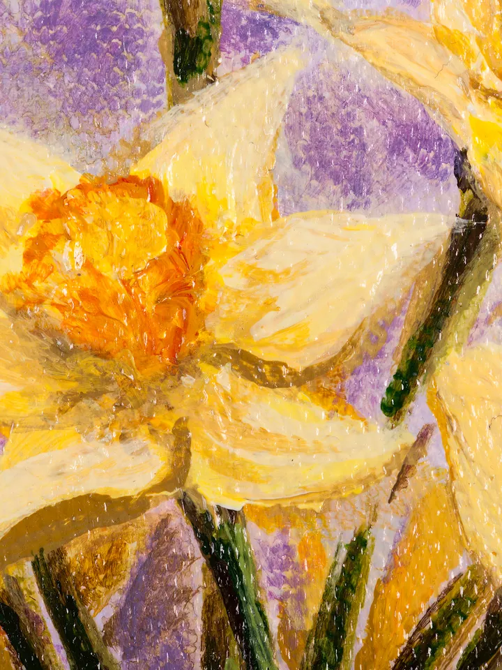 Digital Product Painting with daffodils, Daffodils in a vase painting, Painting with flowers, Flowers painting.