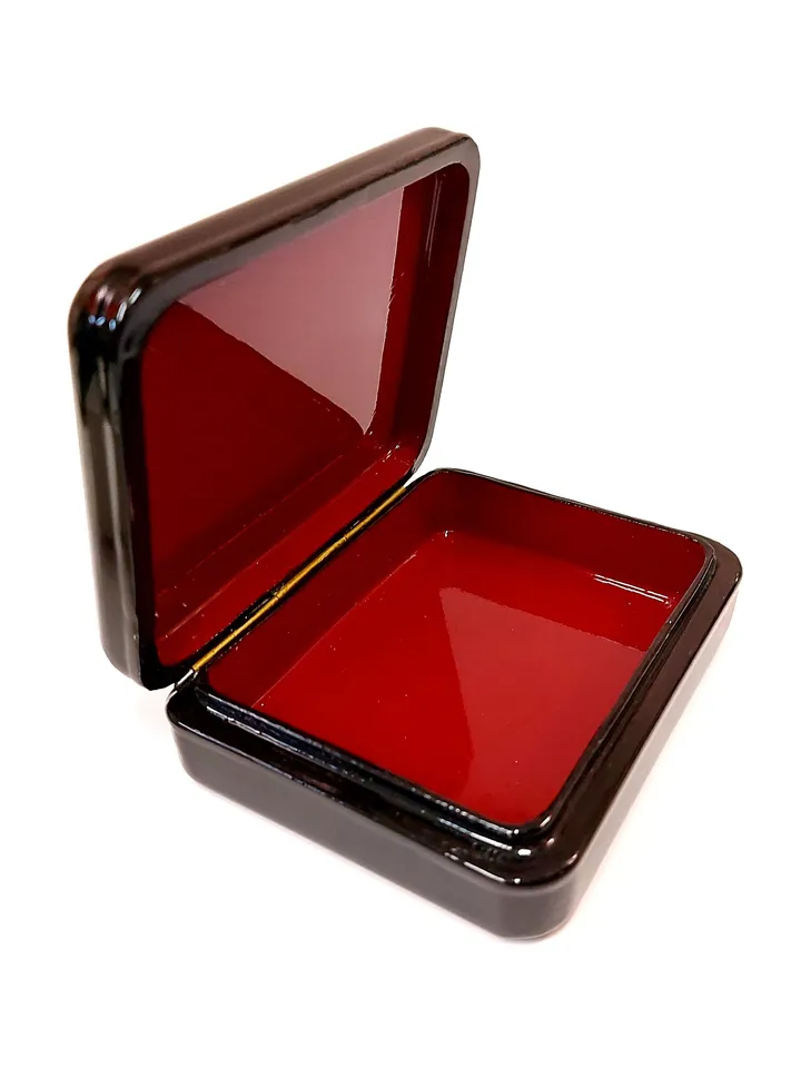 Russian lacquer box "Fox" Miniature hand-painted. Russian technique of lacquer painting.