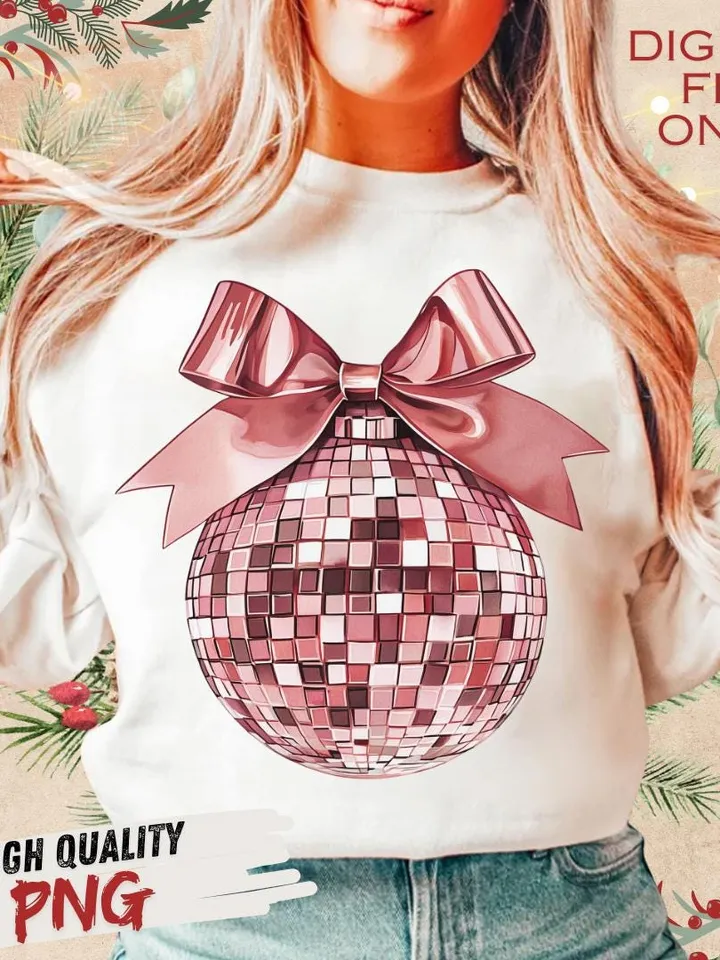Disco ball png, New Years png,2025 png, Pink Christmas png,Christmas sublimation,Coquette,Trending png,Retro Holidays png, Holiday vibes png