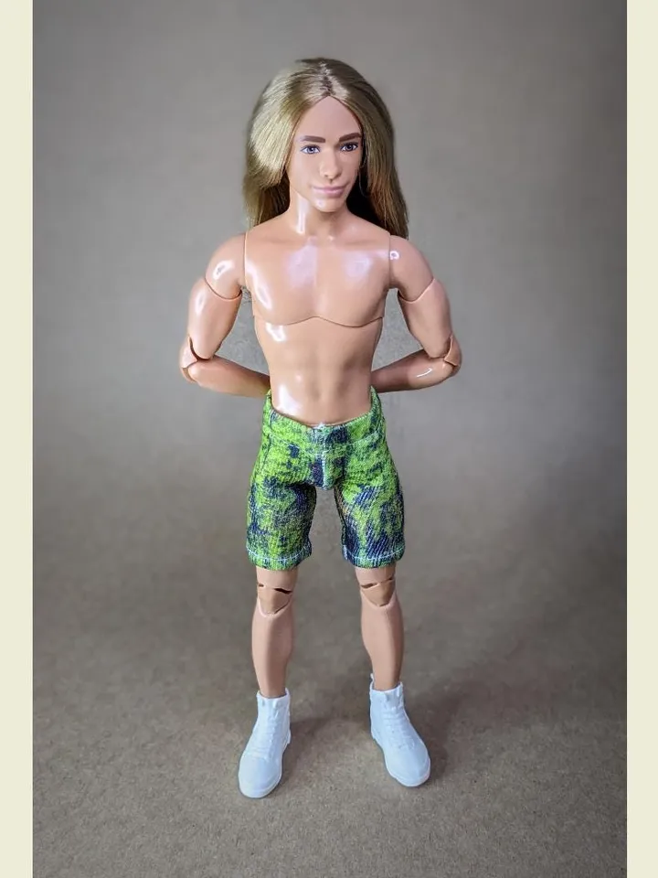 Natural printed elastic shorts for for 12 inch fashion male dolls