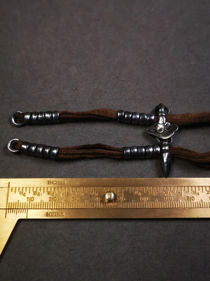 Gandhanra Handmade 5mm Tibetan Buddhist Prayer Bead Counters for 8-15mm Mala,with Kila and Kartika Pendant,Made of Cold Iron
