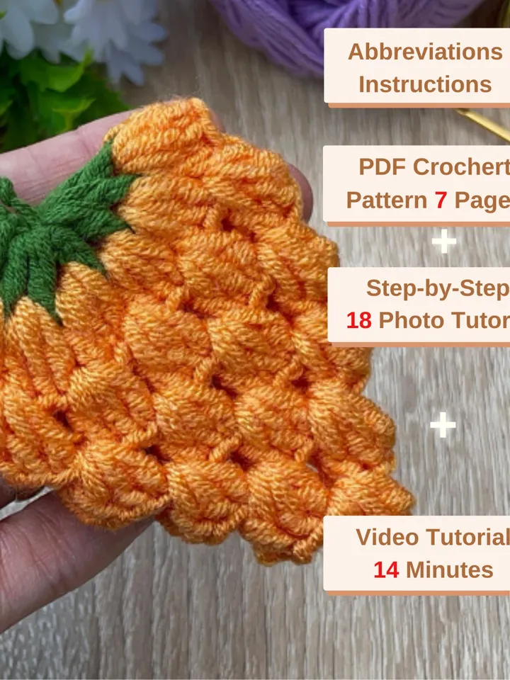Crochet Berry Keychain PDF Pattern, Amigurumi Strawberry Keyring DIY Tutorial, Handmade Fruit Bag Charm Crochet Pattern Digital File