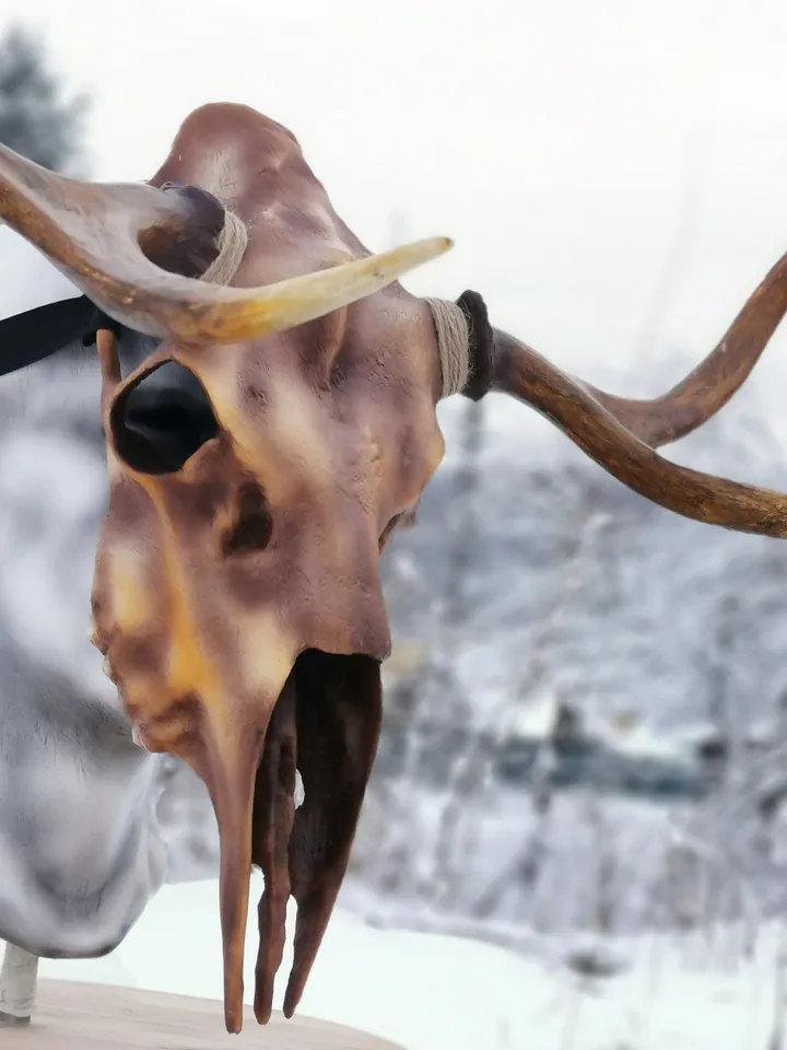 Deer Skull Mask, Antler Mask, Realistic Skull Mask, tribal headpiece, Headpiece skull, ritual mask, pagan headdress, skull costume mask