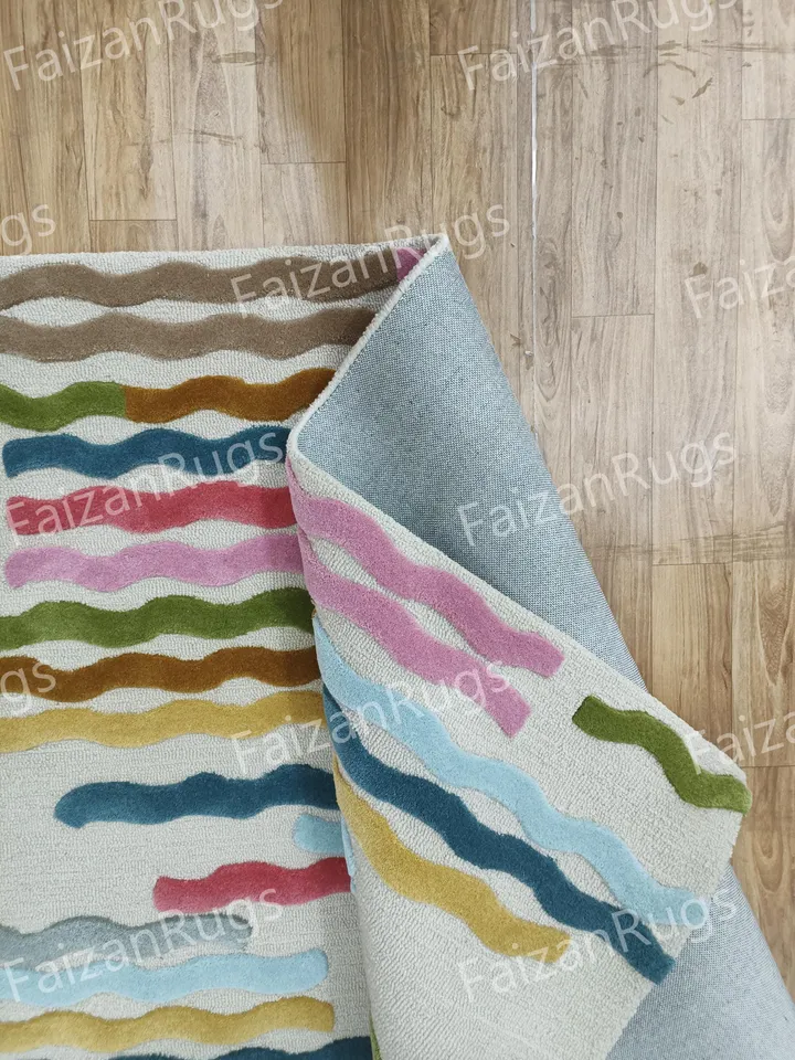 Buy Multi Color Hand tufted rug 100% wool for living room, bed room, kids room in any size 10x14,10x12,9x12,8x10,6x9,5x8,4x6