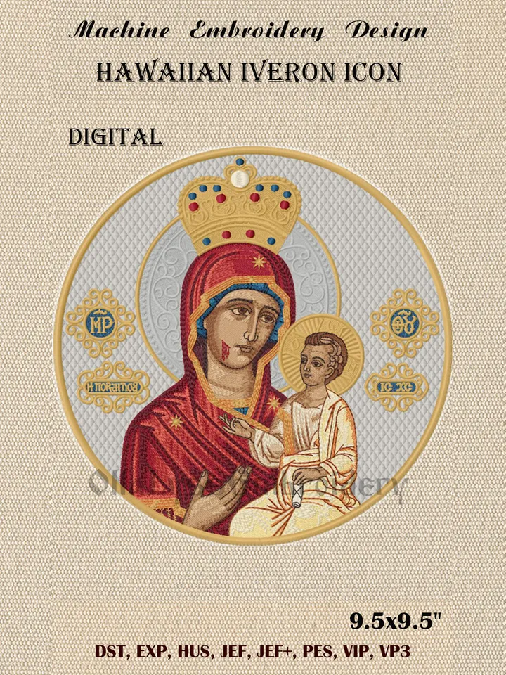 Hawaiian Iveron Icon embroidery design