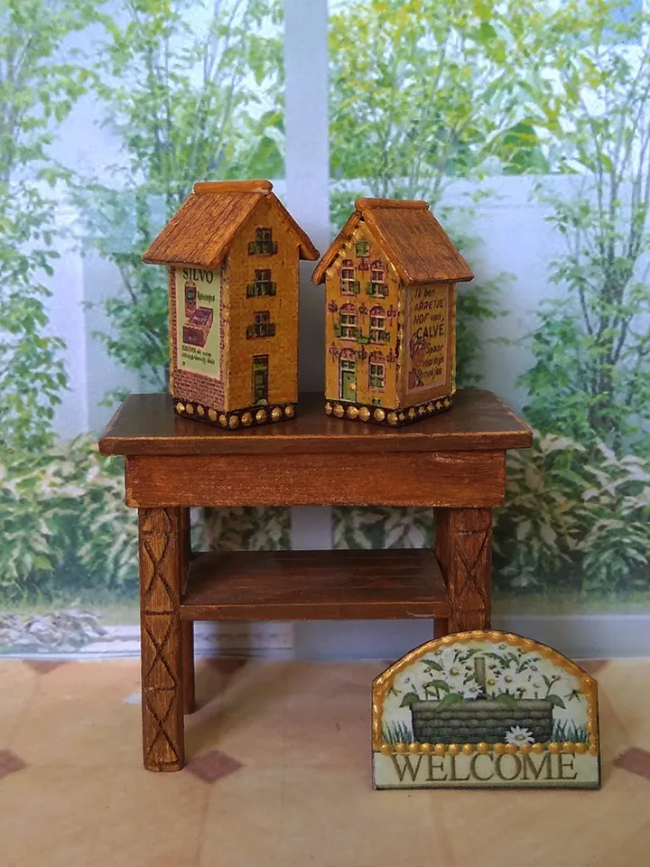 Houses for cockle roomboxes. Doll toy.1:12 scale.