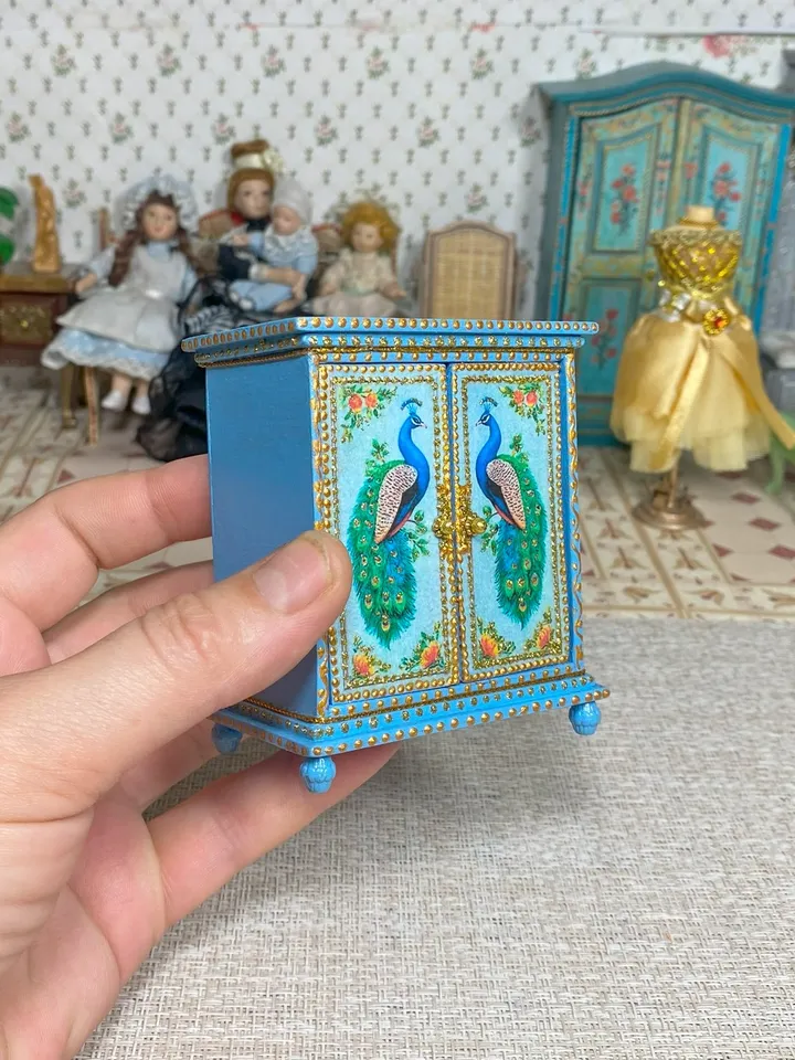 Furniture for dolls. 1:12. Handmade. Doll cabinet, doll stand. Furniture set.