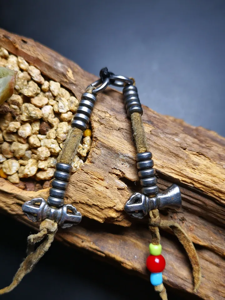 Gandhanra Handmade Tibetan Buddhist Mala Counters,Prayer Bead Counters,with Dorje and Vajra,Made of Cold Iron