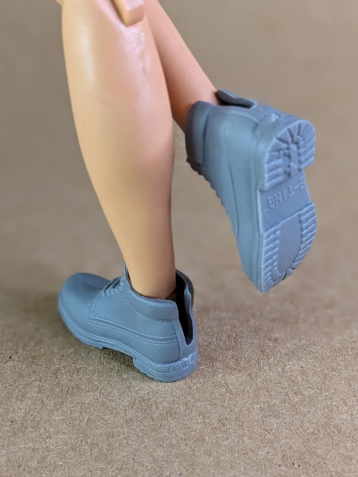 Classic gray resin hiking boots for 1/6 scale male dolls