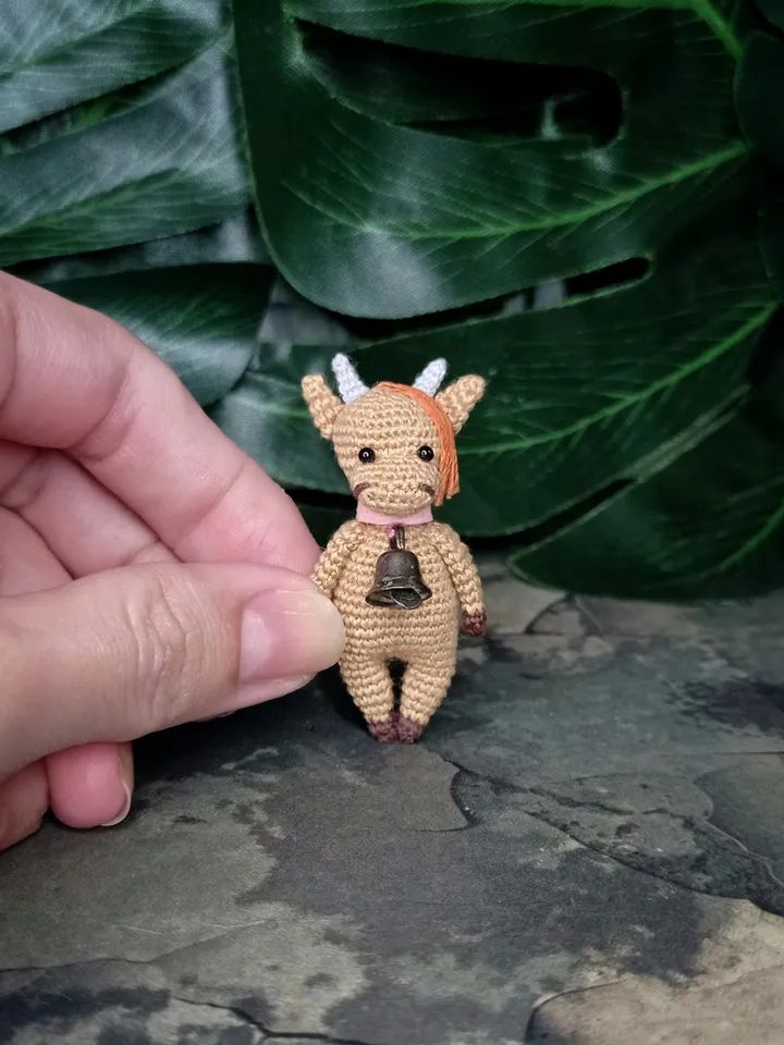 Crochet bull toy pattern. English Pattern. Little bull toy pattern. DIY cute toy. Crochet miniature pattern. Little toy