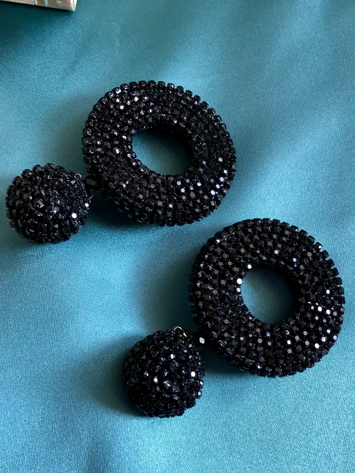 Crystal Pave Hoop Earrings