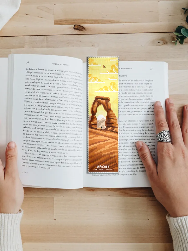 Arches national park bookmark cross stitch pattern PDF download Nature cross stitch chart, Digital bookmark pattern, Rocky Mountains #B173