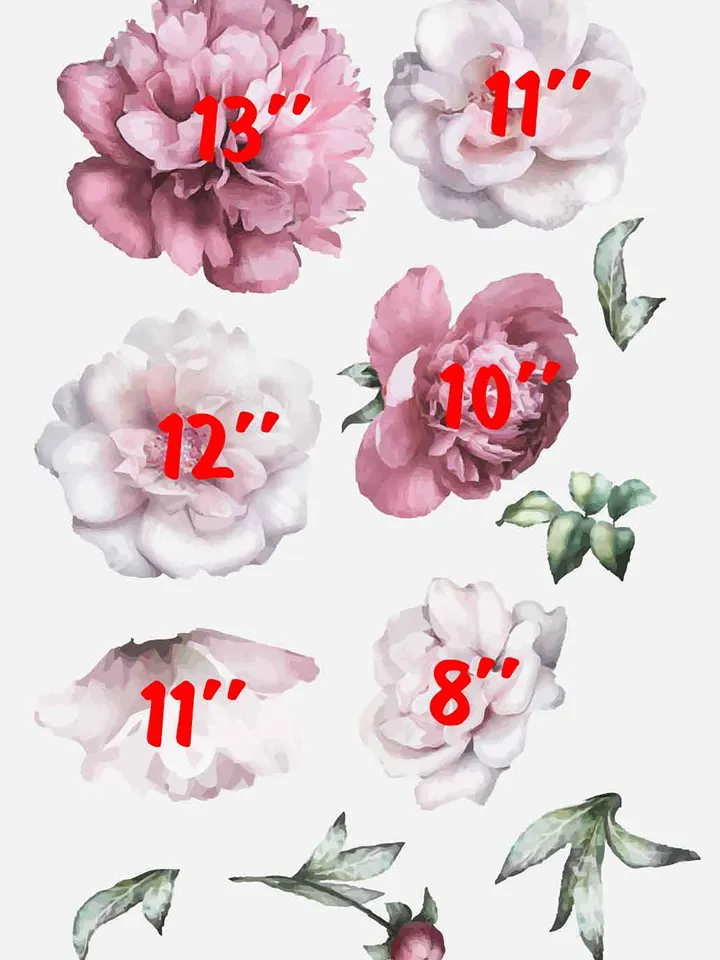 Peonies Wall Decal Flowers Stickers ik2431