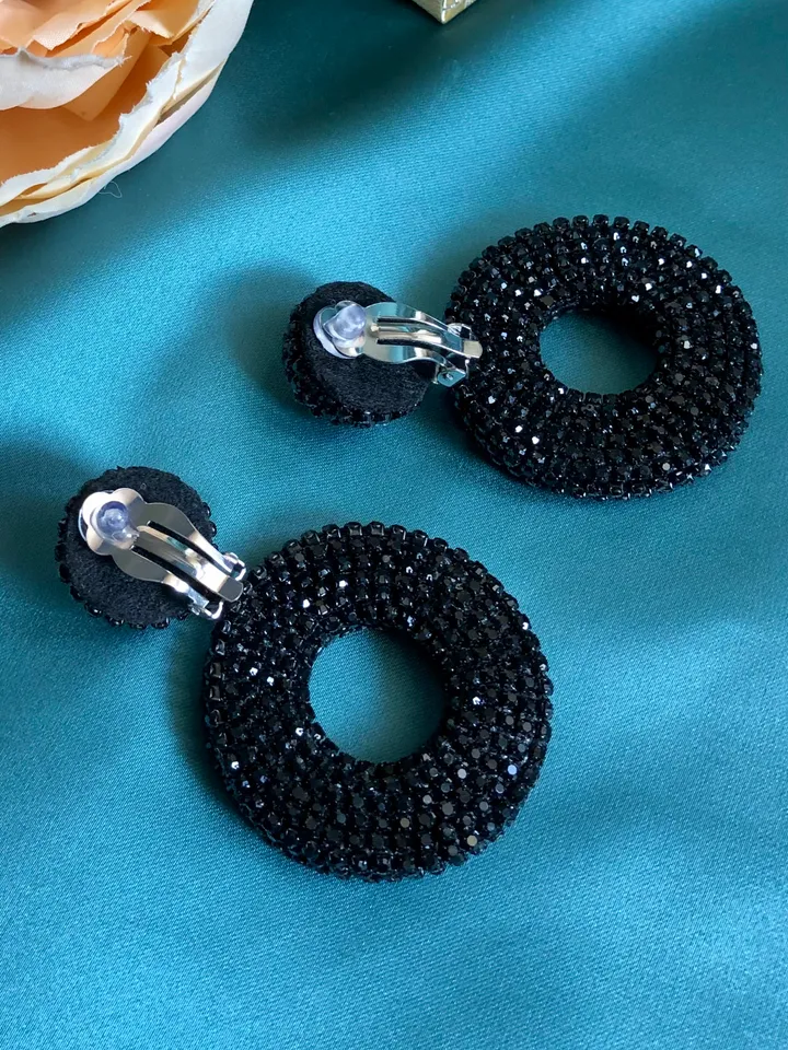 Crystal Pave Hoop Earrings