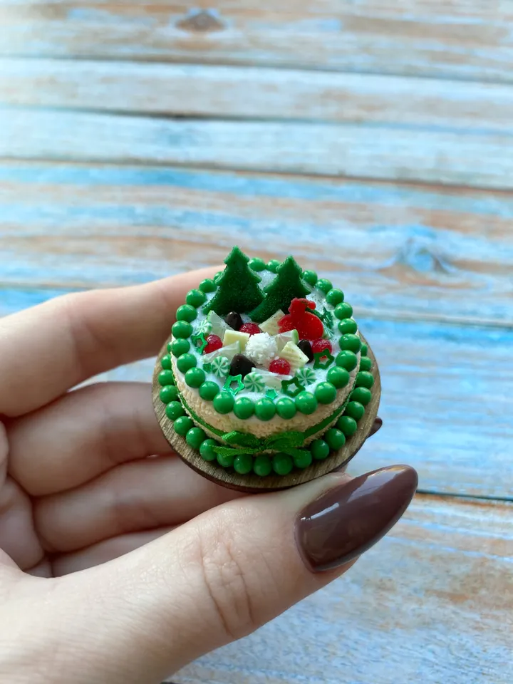Miniature Cake Christmas Day with Polymer Clay