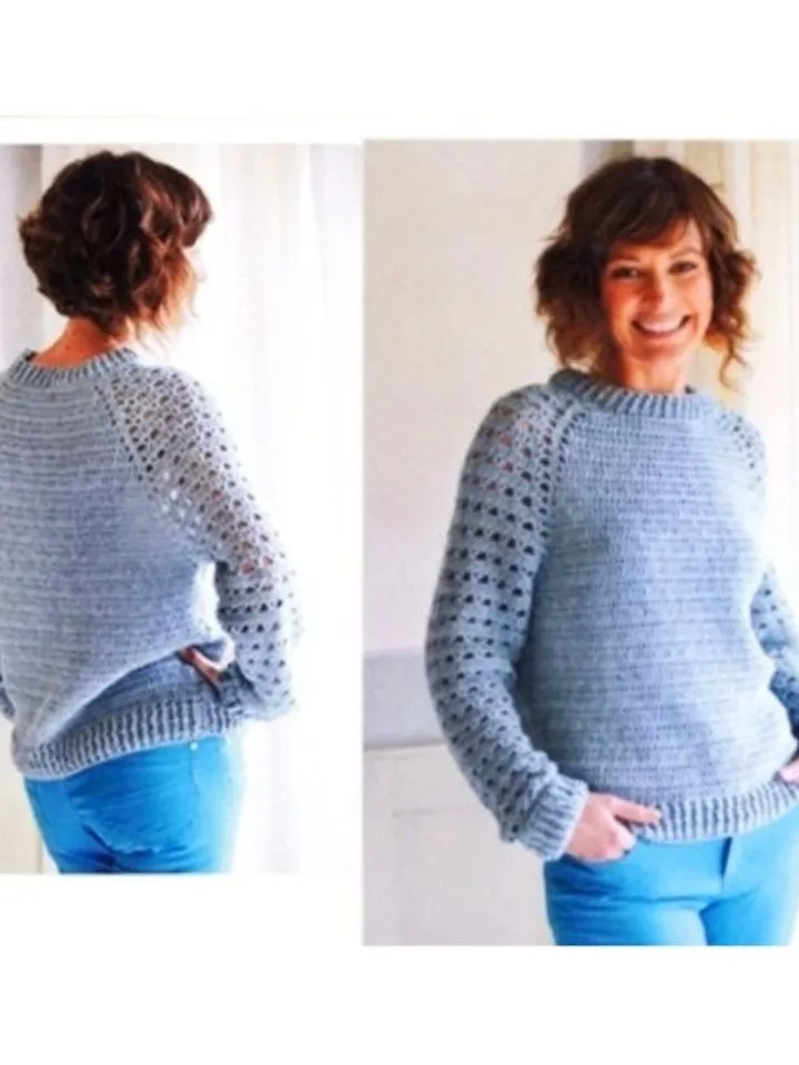 Crochet sweater, crochet jumper pattern , easy women sweater pdf