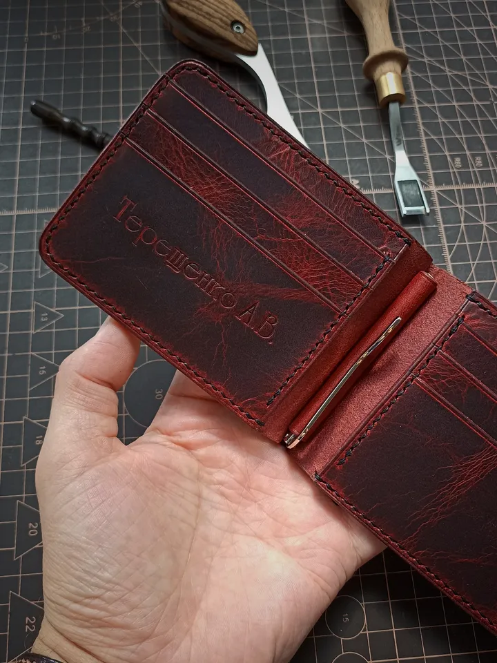 PDF Large wallet pattern with money clip - Leather wallet pattern - Download PDF