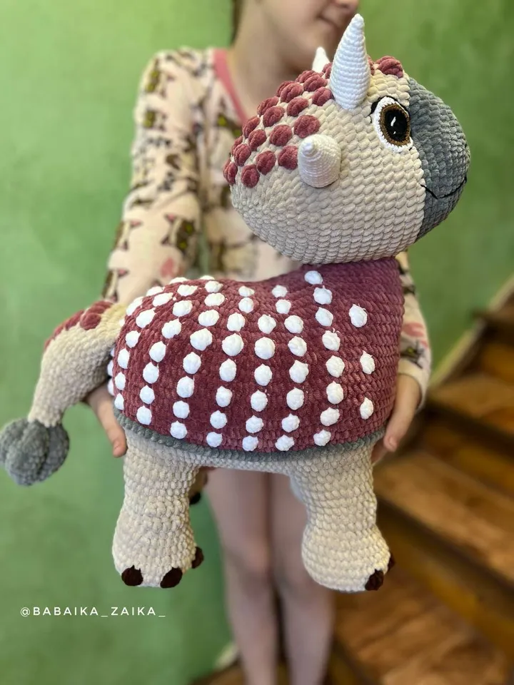 PDF Crochet Ankylosaurus Pattern, Plush Dinosaur Amigurumi, Baby Dino Crochet Pattern, Cute Dinosaur Toy, Crochet Animal Pattern