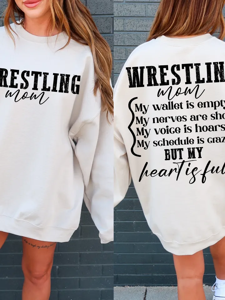 Wrestling Mom Wallet is Empty Heart is Full Shirt, Wrestling mom svg, Wrestling mother svg, PNG Digital Download
