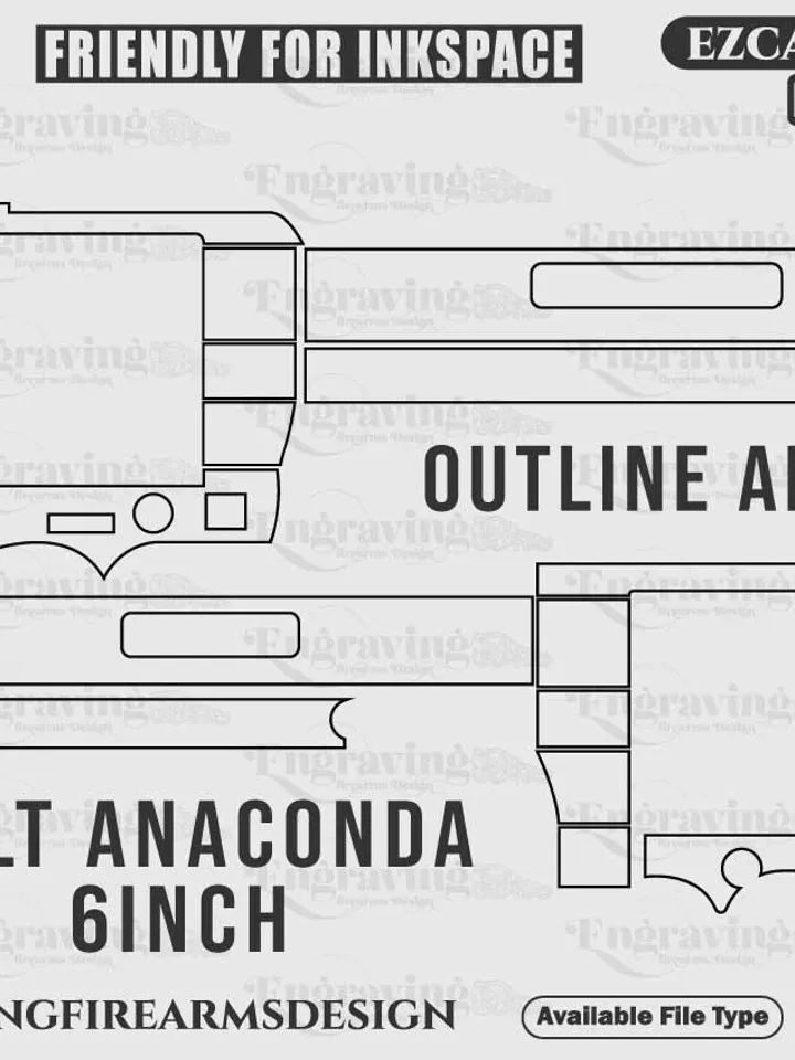 Colt Anaconda 6in Scroll design svg,lasercut,laserengraving,svgdesign,engravingfiles,laserpattern,engravingdesign