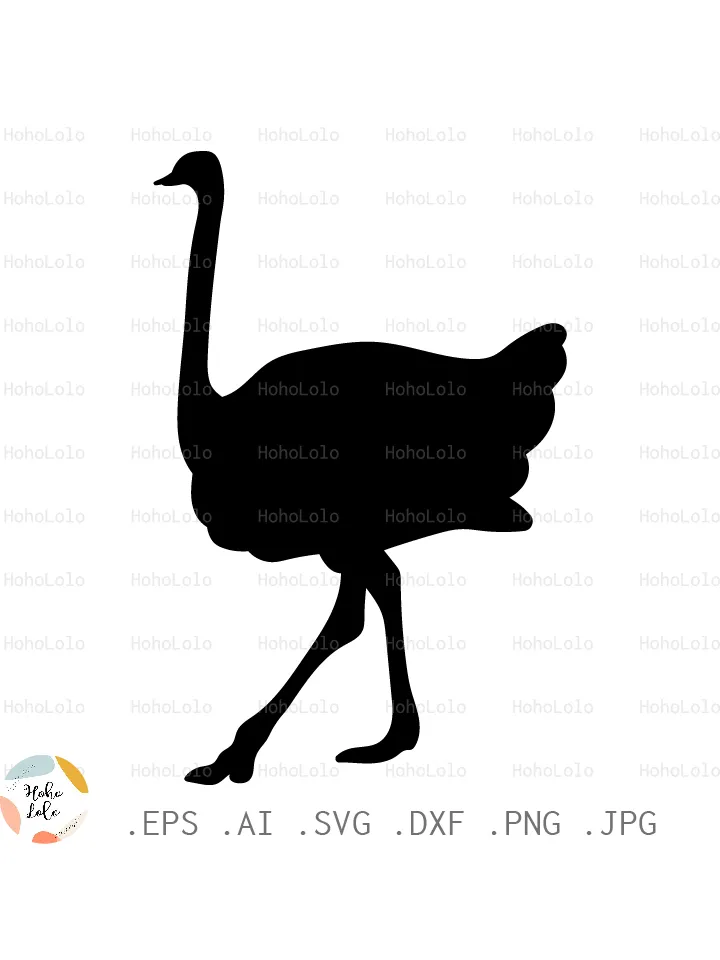 Ostrich Svg, Ostrich Silhouette, Ostrich Cricut, Ostrich Stencil, Ostrich Template Dxf, Ostrich Clipart Png