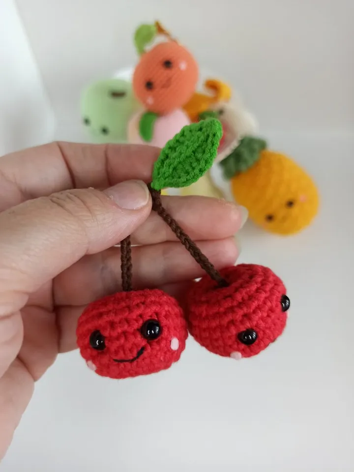 Set crochet fruit (11 pcs), pretend to play food, kawaii fruit,Montessori toy,