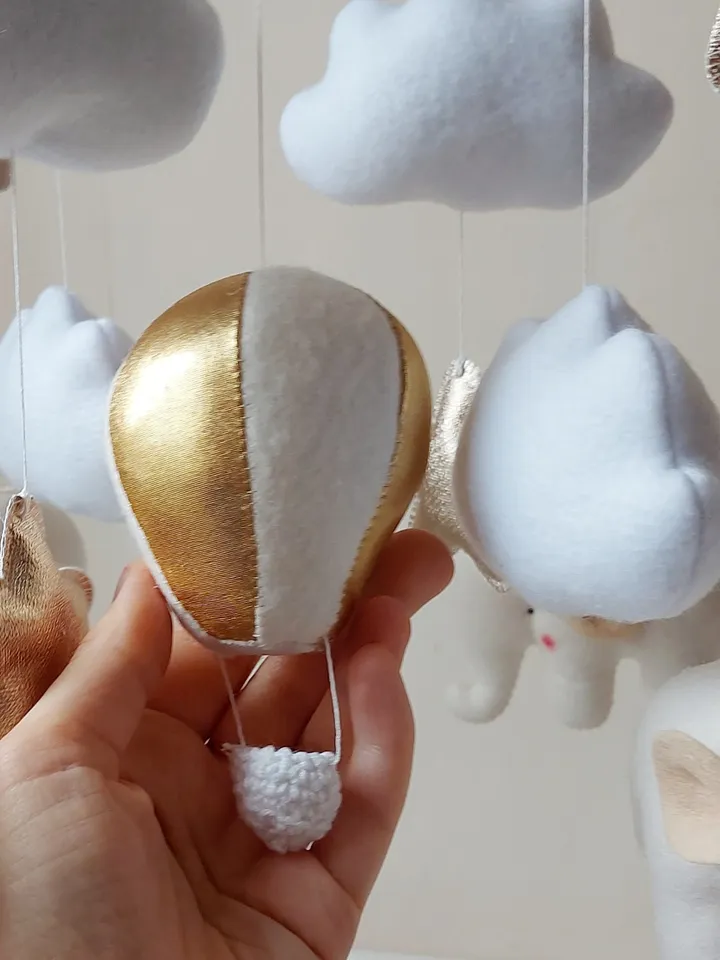 Baby mobile Elephants and hot air balloon Gender Neutral crib toys Baby shower gift