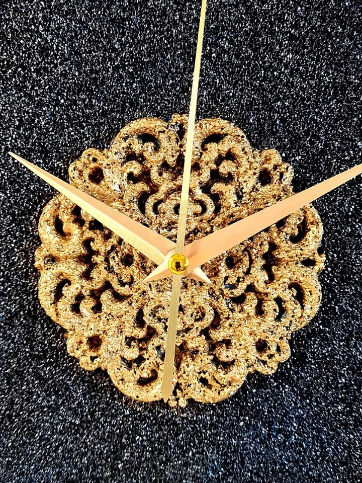Black and gold stone wall clock Modern wall clock Silent wall clock Luxury clock