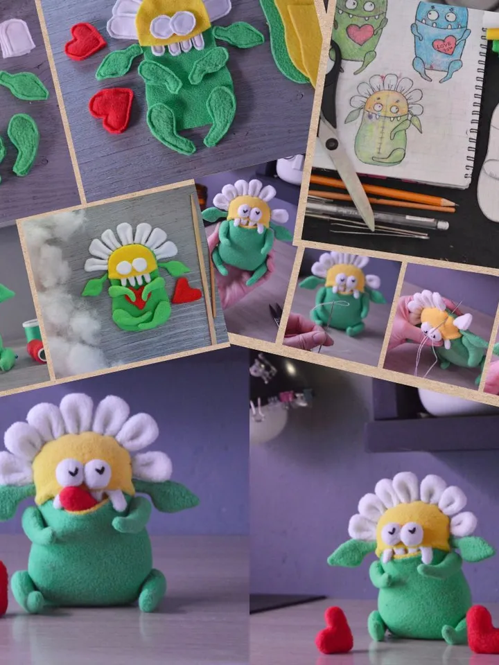 PDF Plush Plant Set โ Fleece Toy Patterns (3 in 1)
