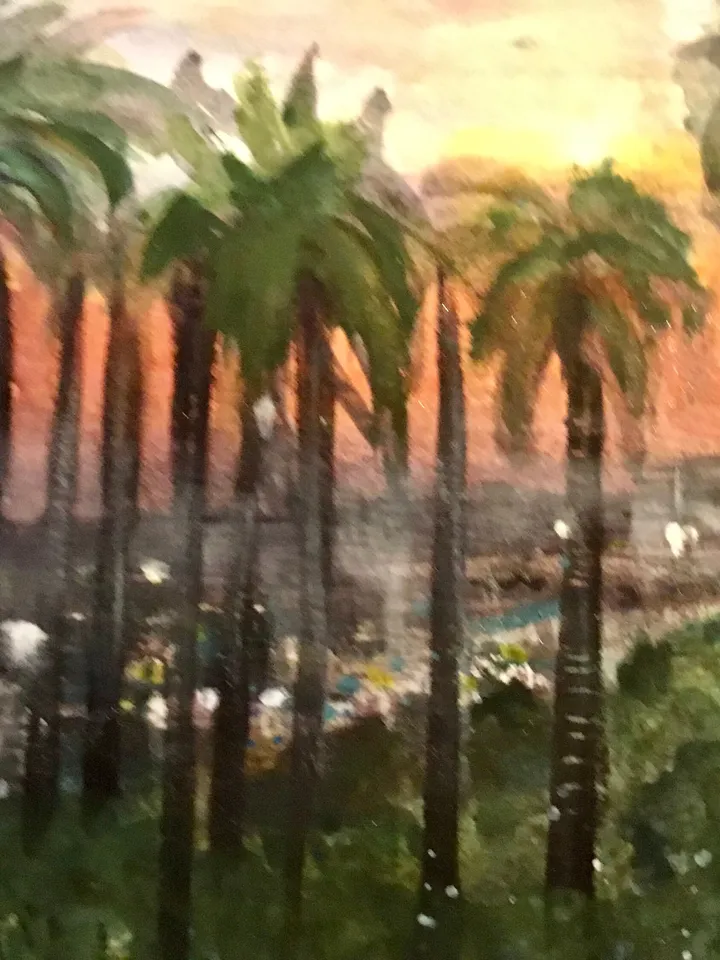 Los Angeles original watercolour painting,sunset palm trees painting,wall art,city painting,USA painting,unique handmade watercolor art.