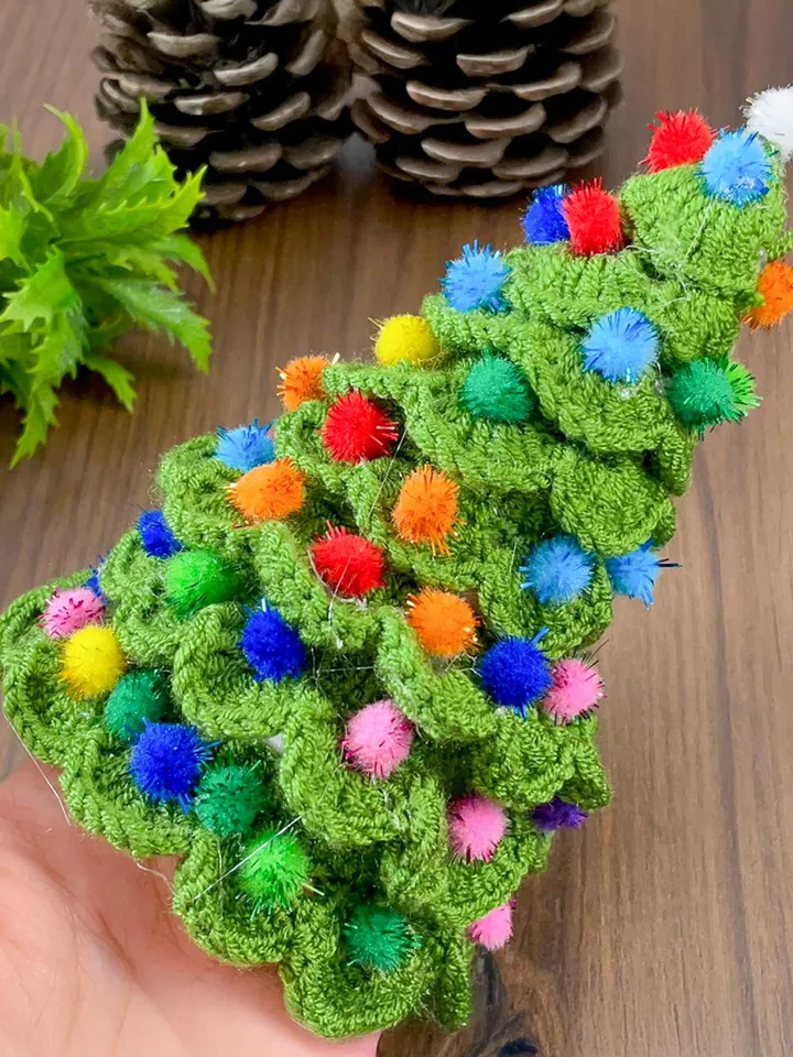 Decorated Layered Christmas Tree Crochet Pattern, DIY Handmade Holiday Ornament, Festive Crochet Home Decor PDF