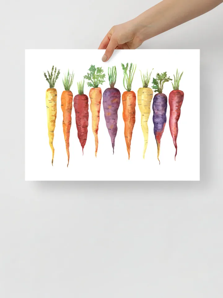 Carrots Watercolor Print, Colorful Carrots, Vegetable Painting, Rainbow Carrots, Kitchen Art Print, Watercolor Painting Print