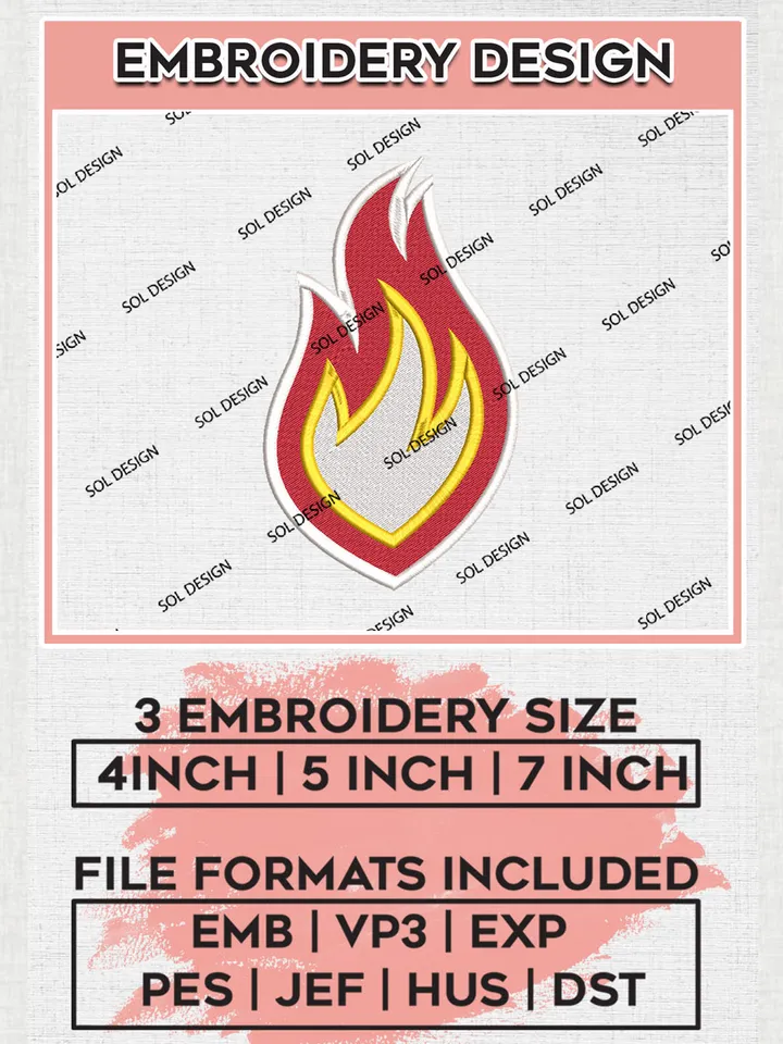NCAA UIC Flames Team Mascot Logo embroidery designs, NCAA UIC Flames Logo Machine embroidery files, NCAA Team Logo embroidery designs, NCAA Game Day Machine embroidery designs, Digital Download