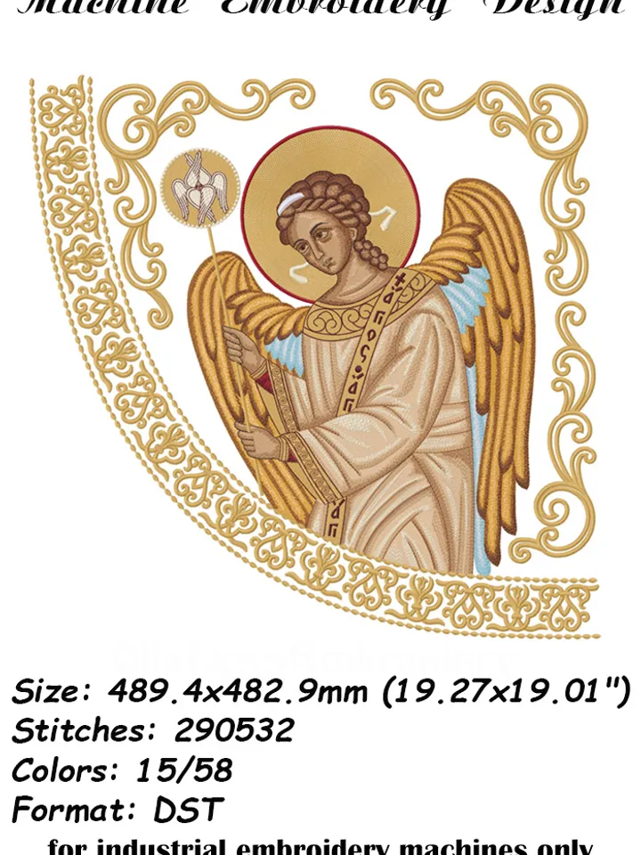 Angel With Ripidion embroidery design