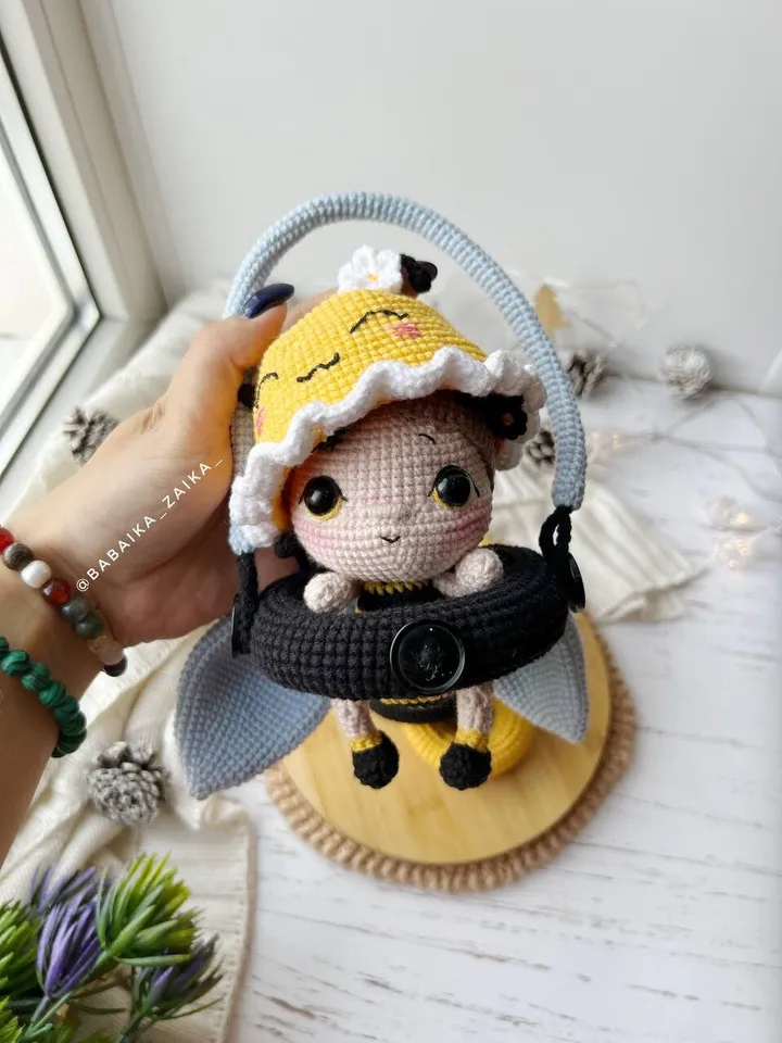 PDF Crochet Bee the Stacking Bag Pattern, Bee hive Amigurumi Pattern, Crochet Monster, Queen Bee Doll Crochet Pattern, Amigurumi Doll