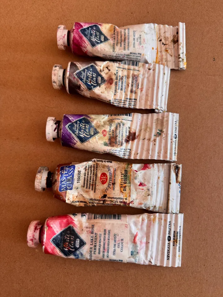 Oil Paints Tubes Professional Paints Used Oil Painting Set of 10