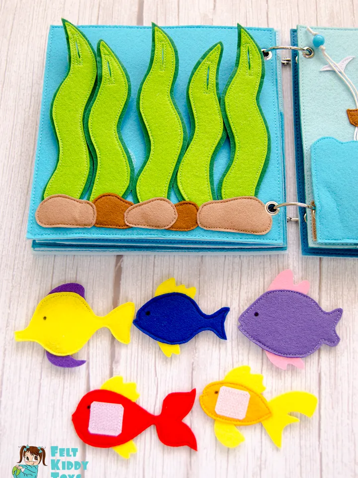 Quiet book page, Under the sea, Seaweed, Pattern and Tutorial, SVG files