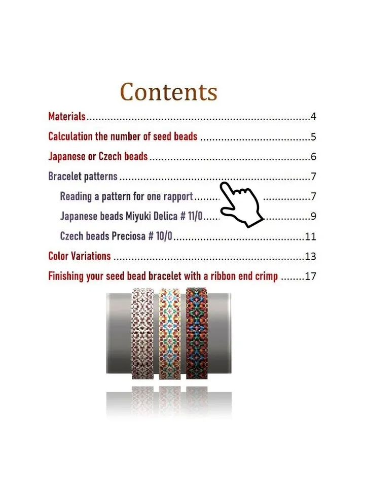 Cuff Bracelet Loom - Square Stitch Bead Patterns Bracelet Beading Patterns Bead loom pattern Miyuki Delicas - Preciosa Instant Download
