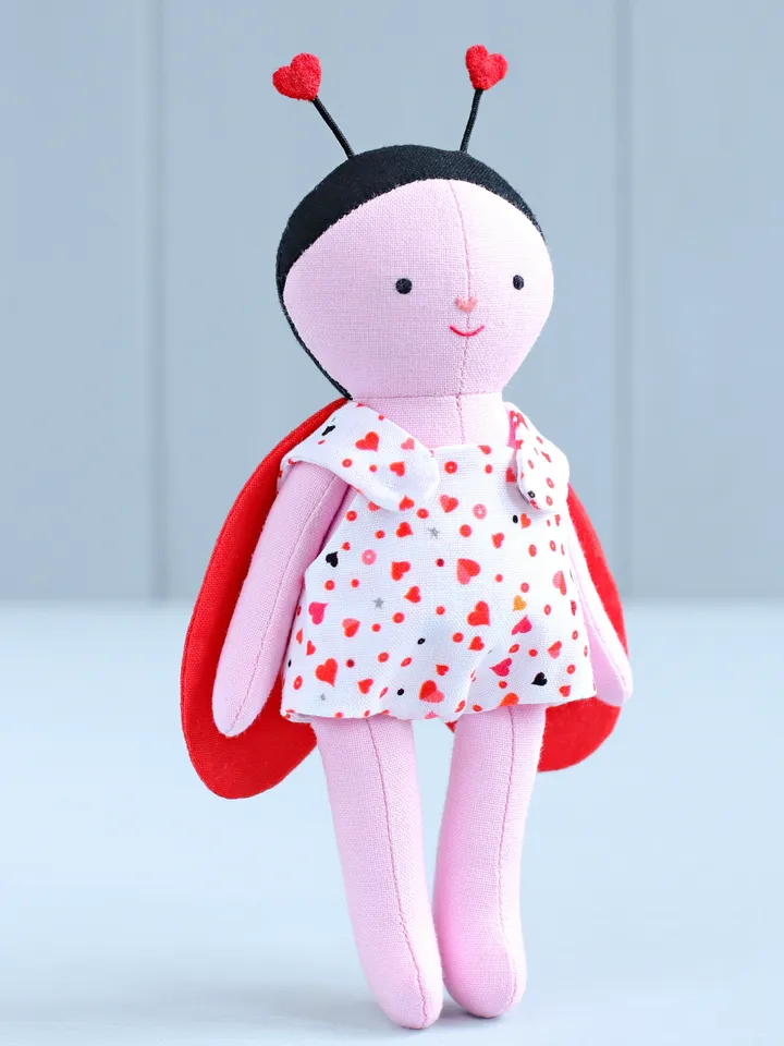 PDF Mini Love Bug Stuffed Animal (Valentine's Day Collection) Sewing Pattern